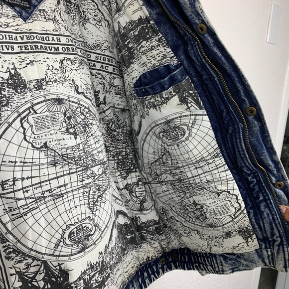 Vintage Horizon Outer Wear Jacket Adult Large Acid Wash Mario Blue Jean Denim - Picture 11 of 16